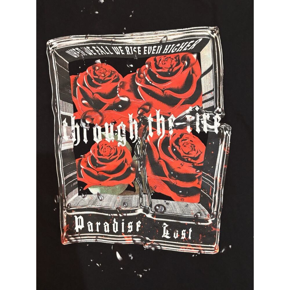 Street Wear-Paradise Lost - Through The Fire Mens Sm Black Graphic Tshirt NEW - Picture 4 of 5
